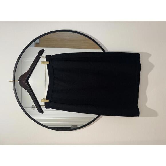St. John Basics Black Knit Skirt Size 10 Stretch Classic Pencil Midi Career - Picture 3 of 6